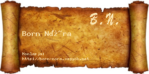 Born Nóra névjegykártya